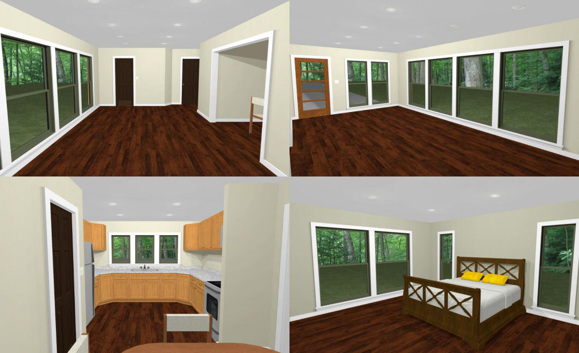 46×48 House – 1 Bedroom 1.5 Bath 1 RV – 1,157 sqft – PDF Floor Plan – Model 3B