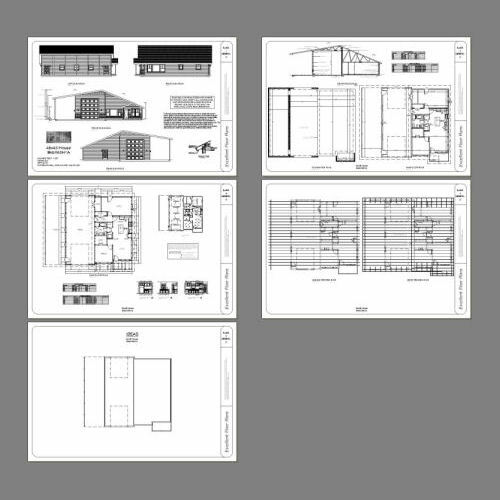 46×48 House – 1 Bedroom 1 Bath 1 RV – 1,157 sqft – PDF Floor Plan – Model 1A