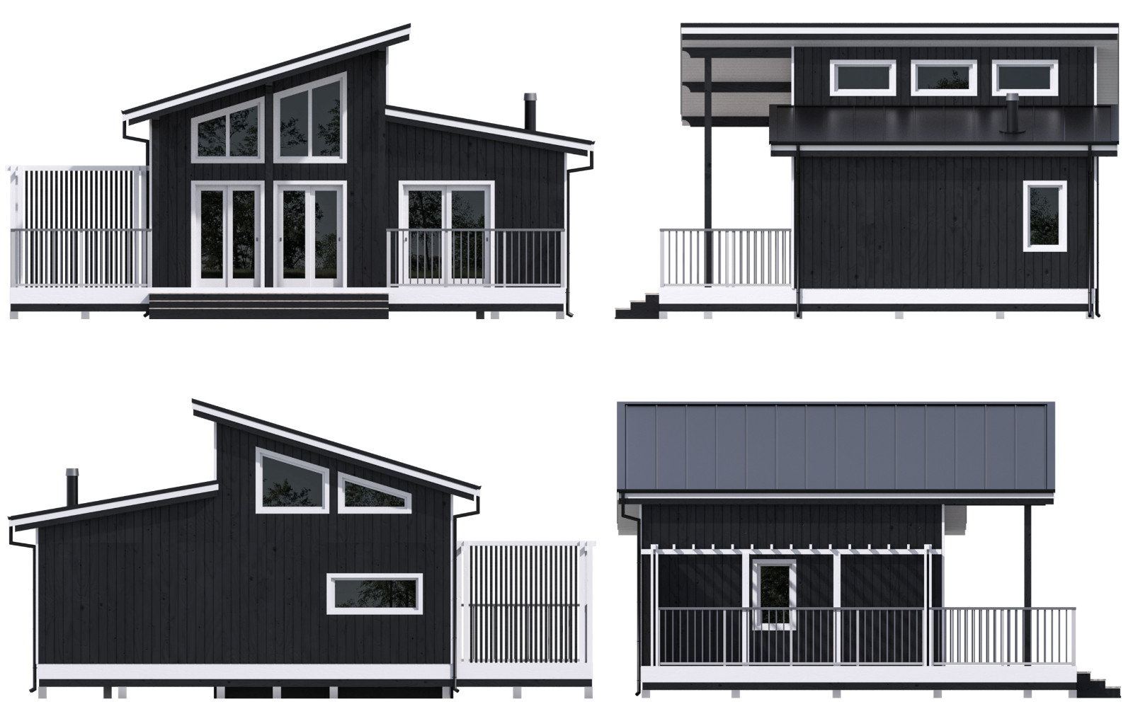 Cozy Charming Tiny House 2 Bed, 1 Bath Architectural Build Plans PDF Download