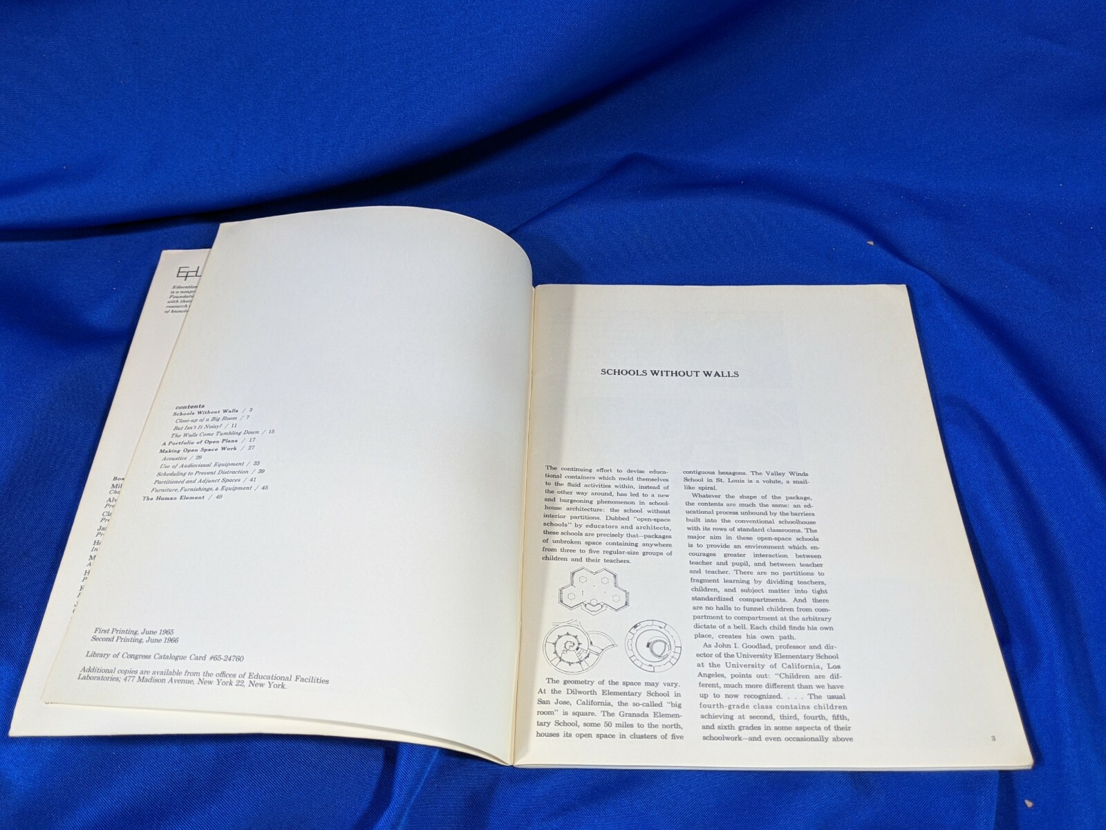 1966 RARE Mid Century Modern Architecture Booklet Plans Schools Without Walls