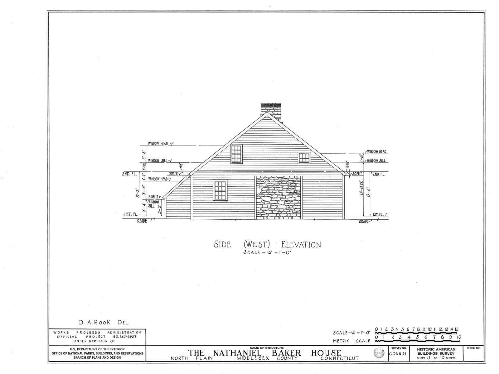 Colonial Cottage, printed architectural plans, detailed timber frame drawings