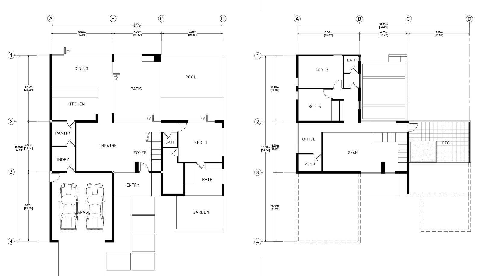 Modern House Plan 16×18 Meter 54×59 Feet 3 Beds 3 Baths Full Plan (A4 Hard Copy)
