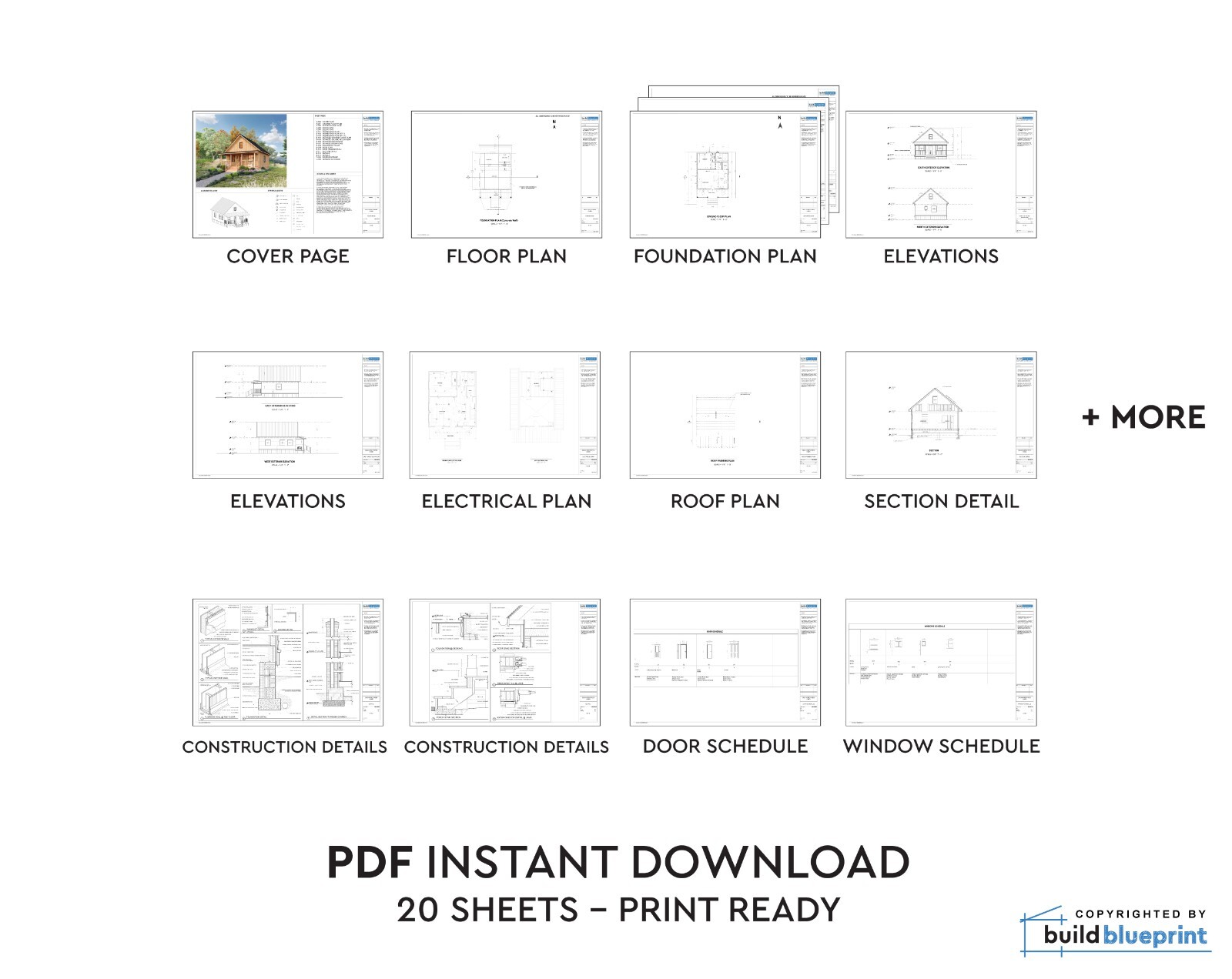 24 x 28 Modern Cabin w/ Loft Architectural & Construction Plans – PDF Download