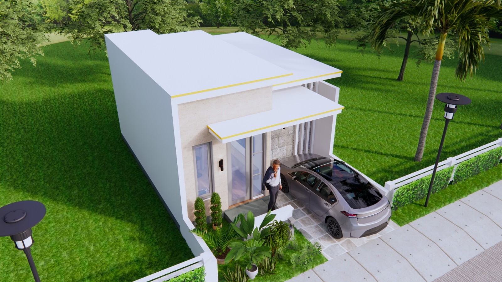 20×23 feet Small House 6×7 meter 2 Beds 1 Bath Terrace PDF & (A4 Hard Copy)