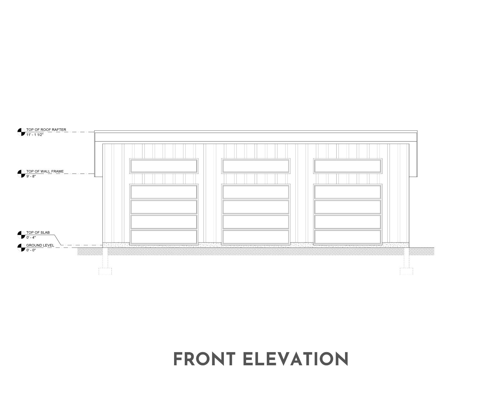 Three Car Garage Plan 24’x40′, Detached Shed Roof Garage, 960 Sq Ft, 9 Ft Walls