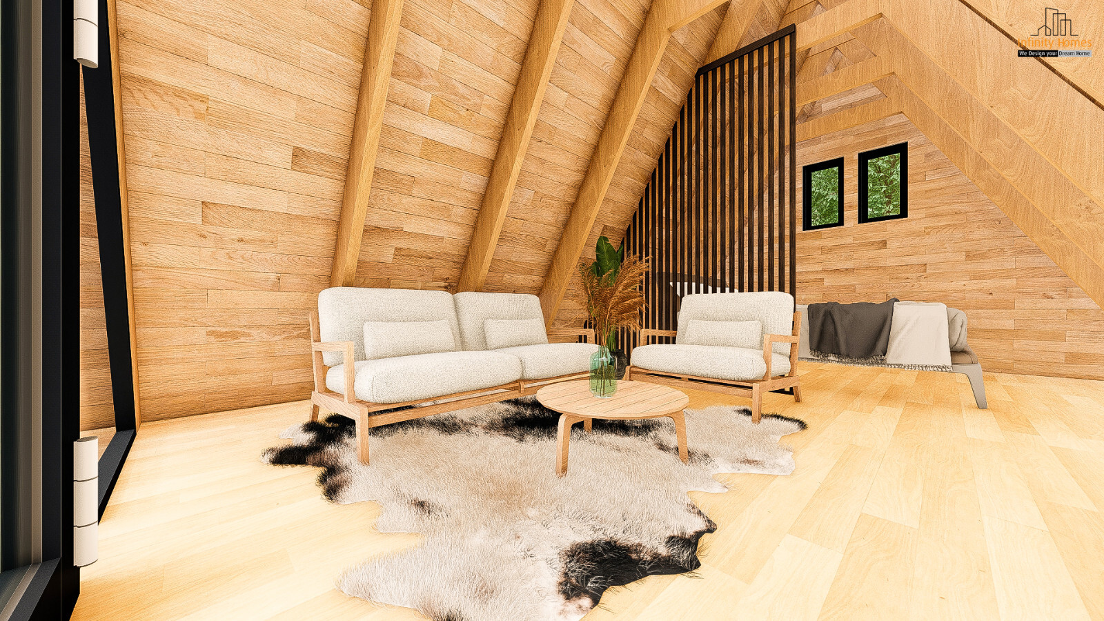 14′-0” X 20′-0” Modern A-Frame Cabin Plan