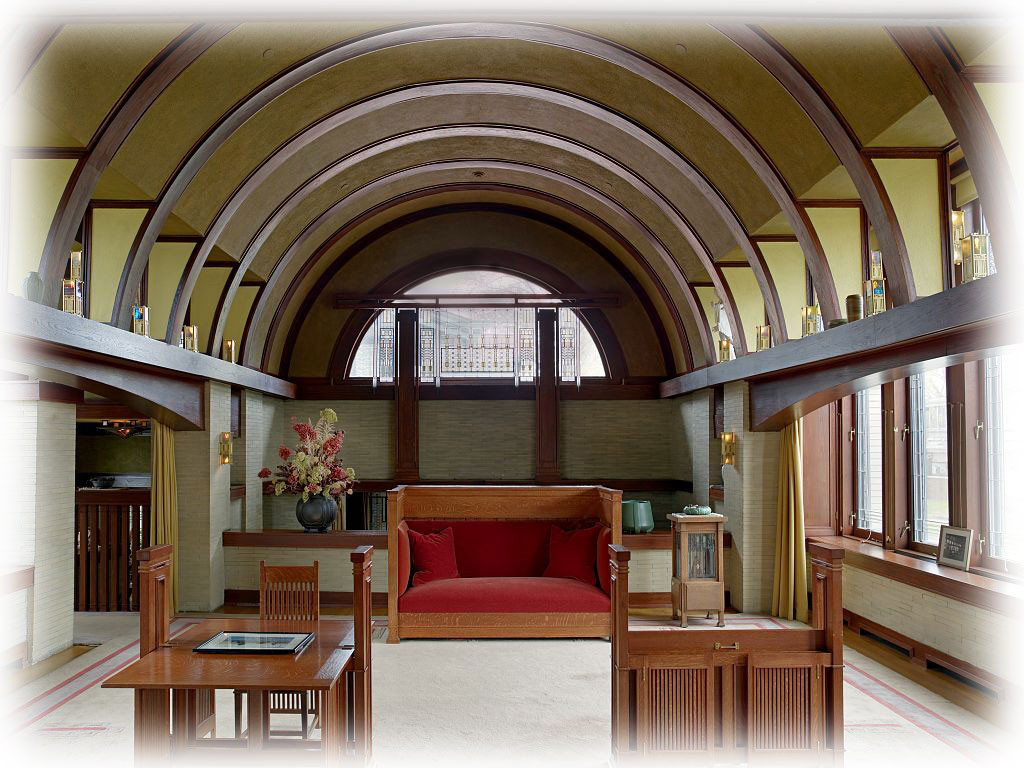 Frank Lloyd Wright’s Dana House Prairie Style home, detailed architectural plans