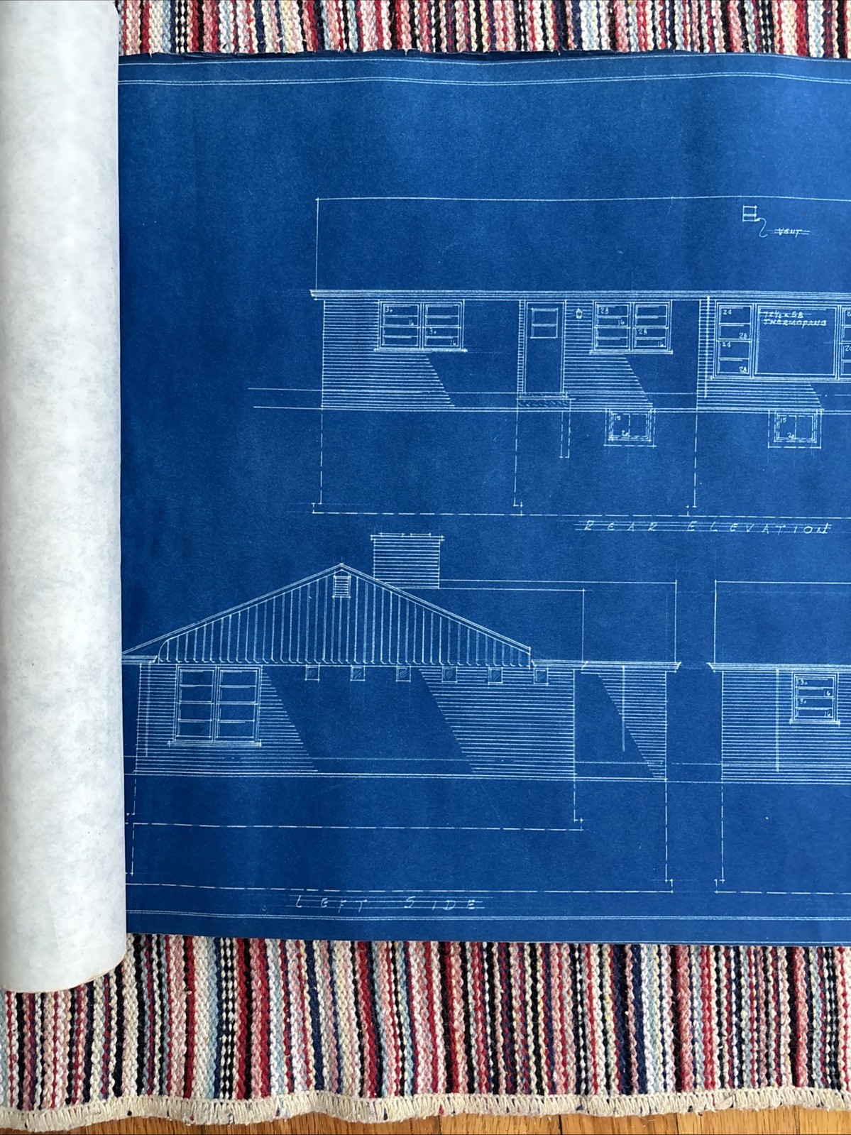 Vintage 1950s Original Blueprints Set – Mid Century Ranch House