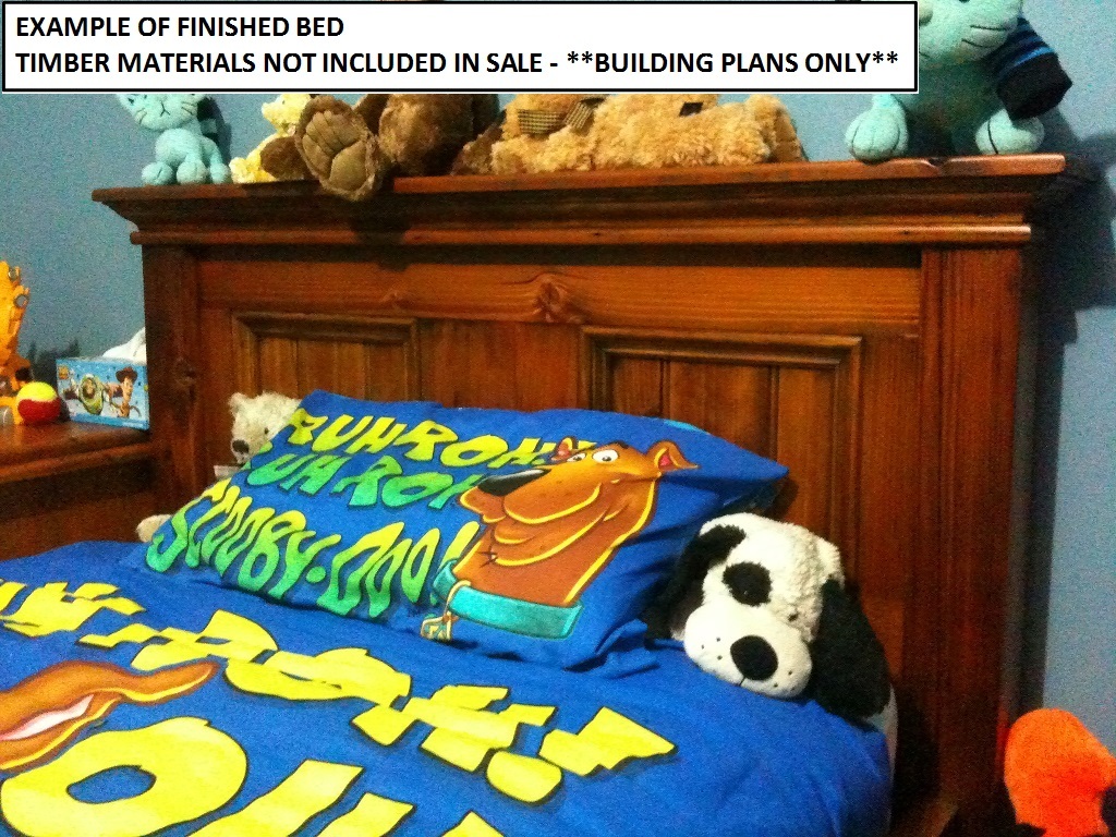 BUILDING PLANS FOR CRAFTON KING SINGLE TIMBER BED – MAKE YOUR OWN & SAVE $$$