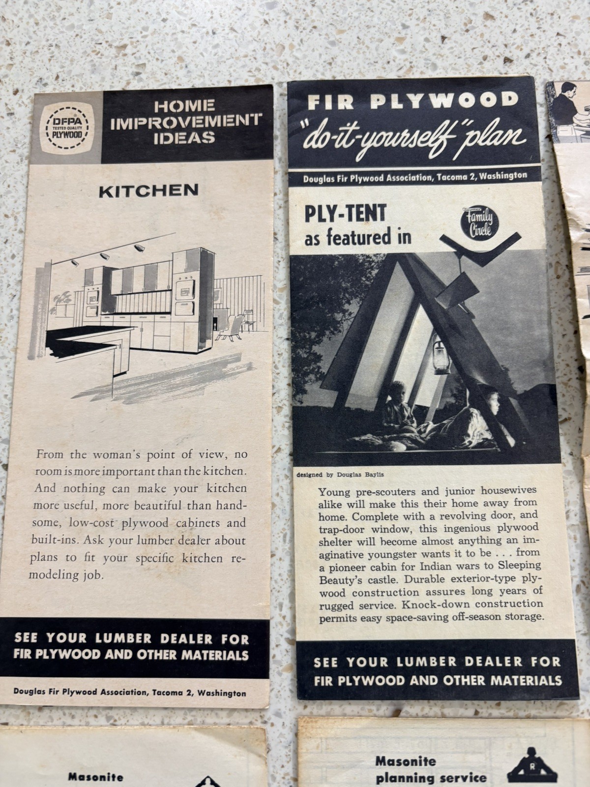 1950’s-60’s Lumber Store Handouts For DIY Projects – Blueprints – Lot Of 10