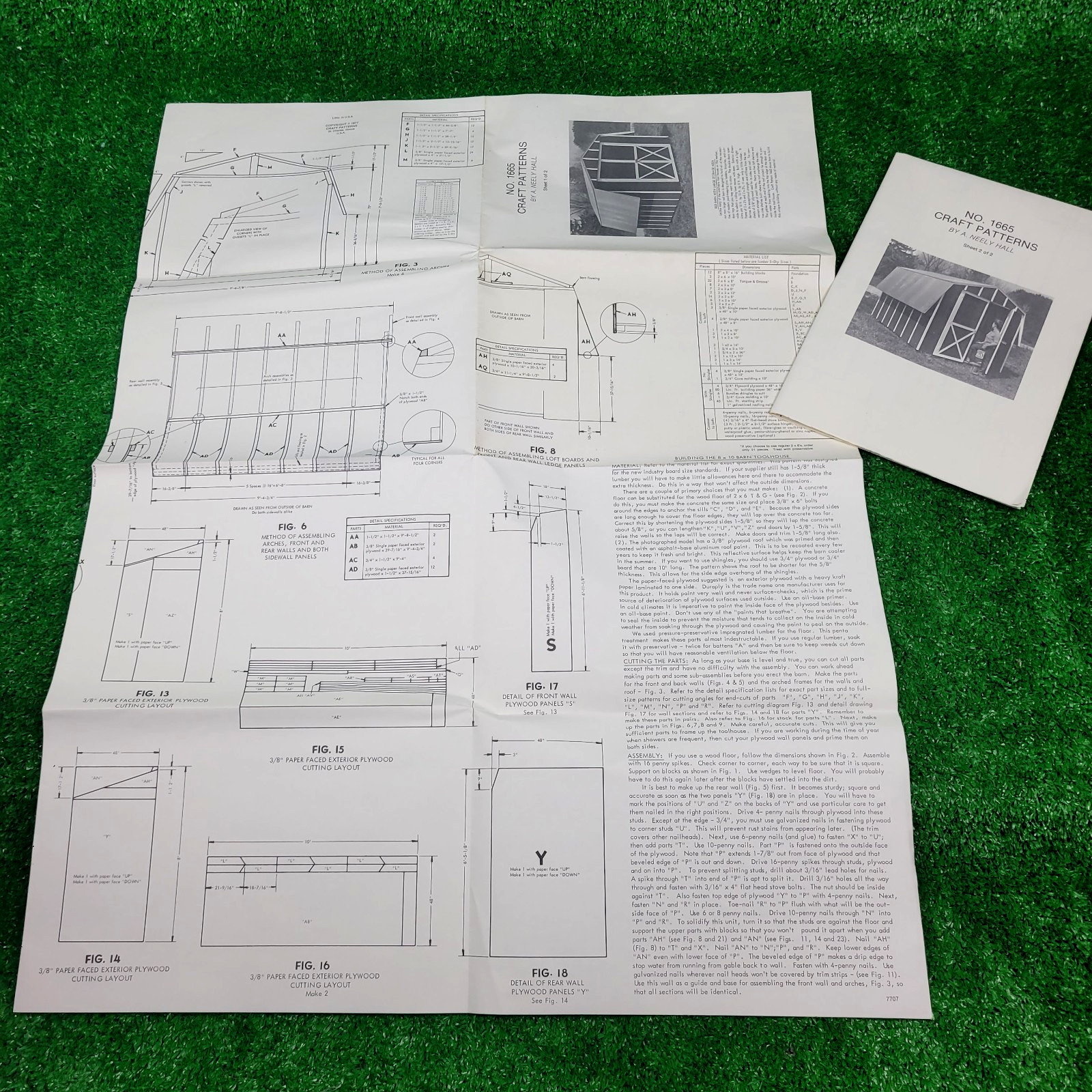 Vintage Shed Barn Storage Building Plans & Specs – Detailed Incl Materials List