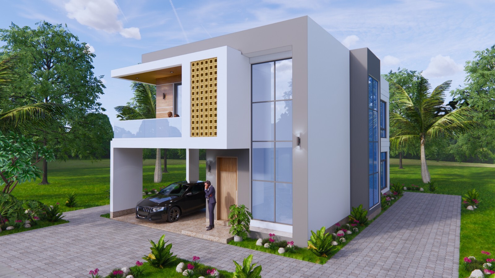 23×39 Feet House Design Plans 7×12 Meter 5 Beds 3 Baths Shed Roof (A4 Hard Copy)