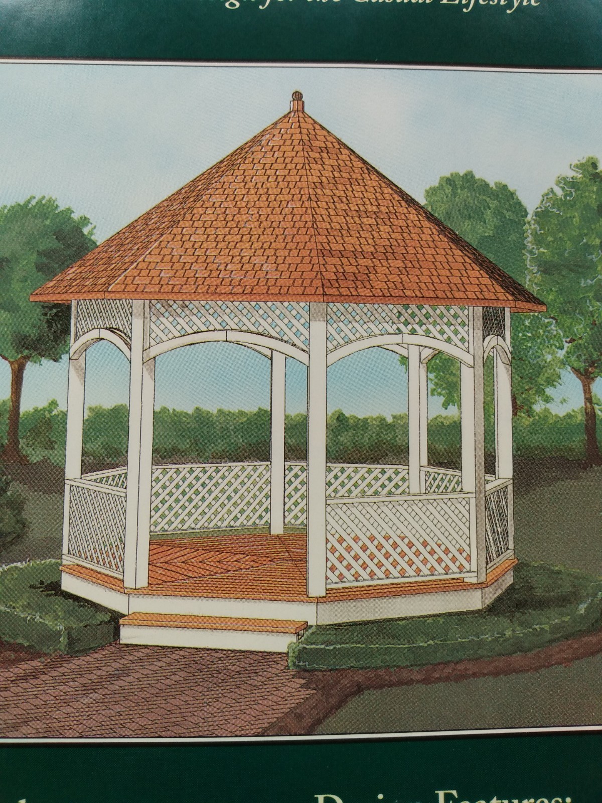 Vintage Nostalgic Gazebo Building Pattern Blueprints Somerset SOM-08020