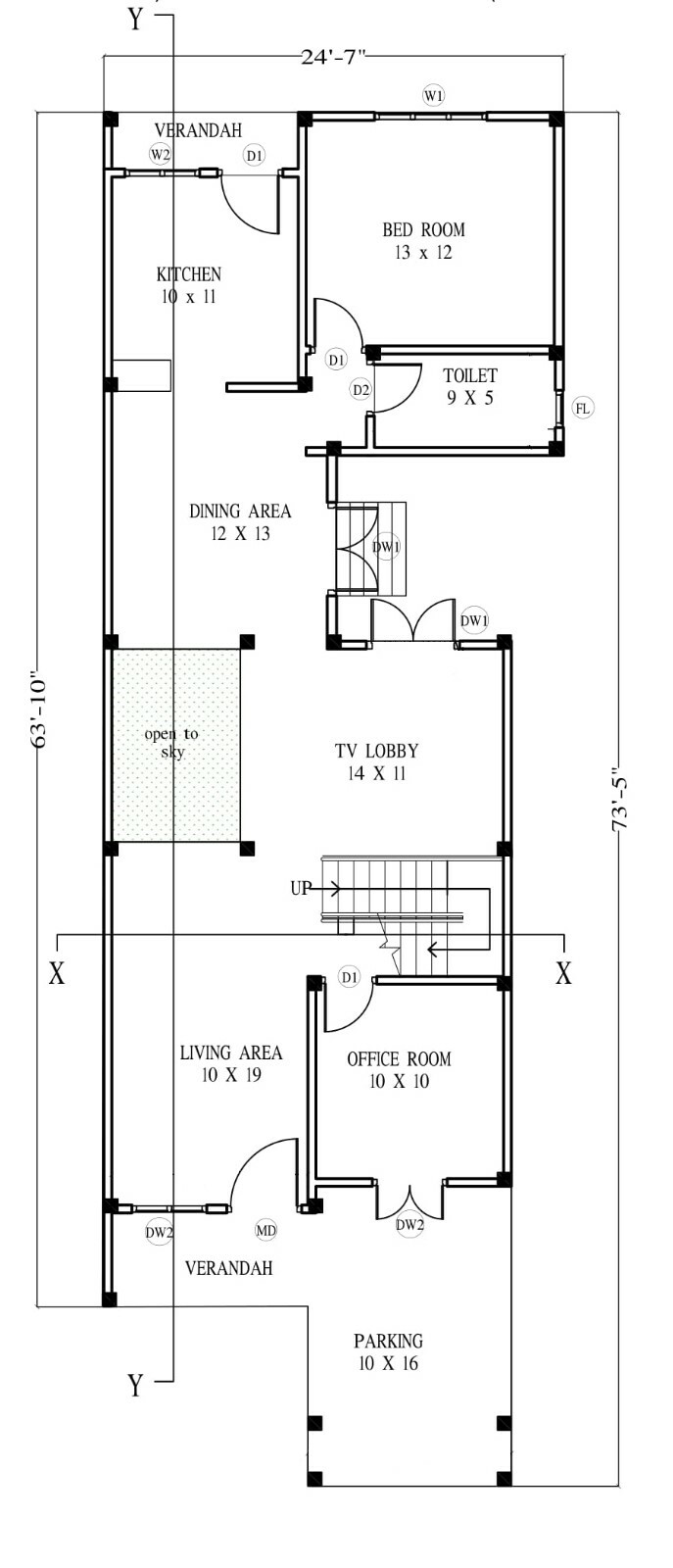Modern House Plan Box Type 3D images DWG CAD File And PDF For Blueprint Plans