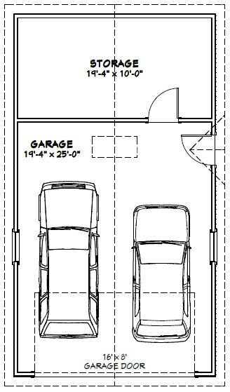 20×36 2-Car Garage –1,128 sq ft — PDF Floor Plan — Model 10