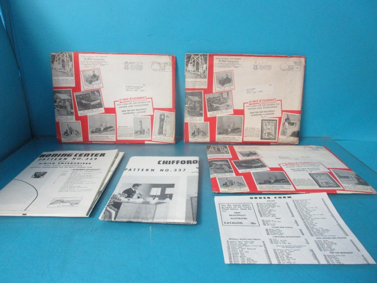 LOT OF 5 VINTAGE U-BILD ENTERPRISES BUILDING PLANS WOODWORK 349 337 390 334 383