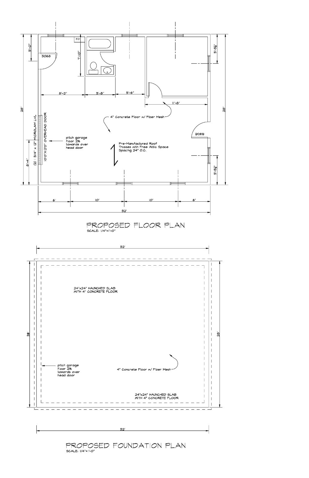 28’X32′- 32’X28′ GARAGE PLANS GAMBREL ROOF GARAGE PLANS 20-2832-GMB-8