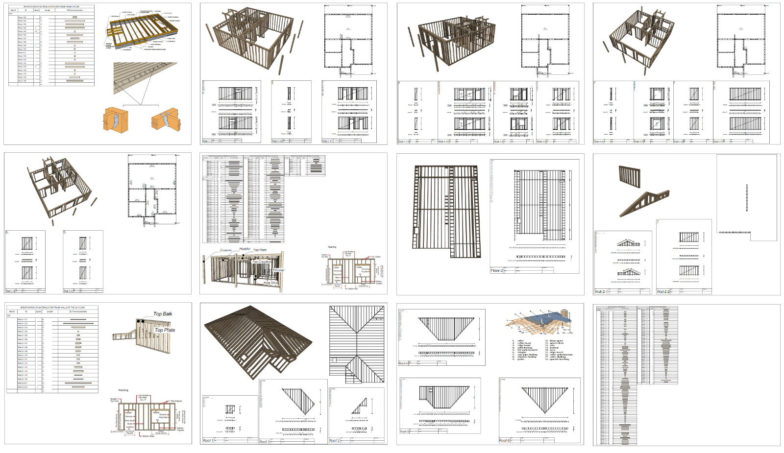 Charming Tiny House 1 Bed, 1 Bath, 583SF Architectural Build Plans PDF Download