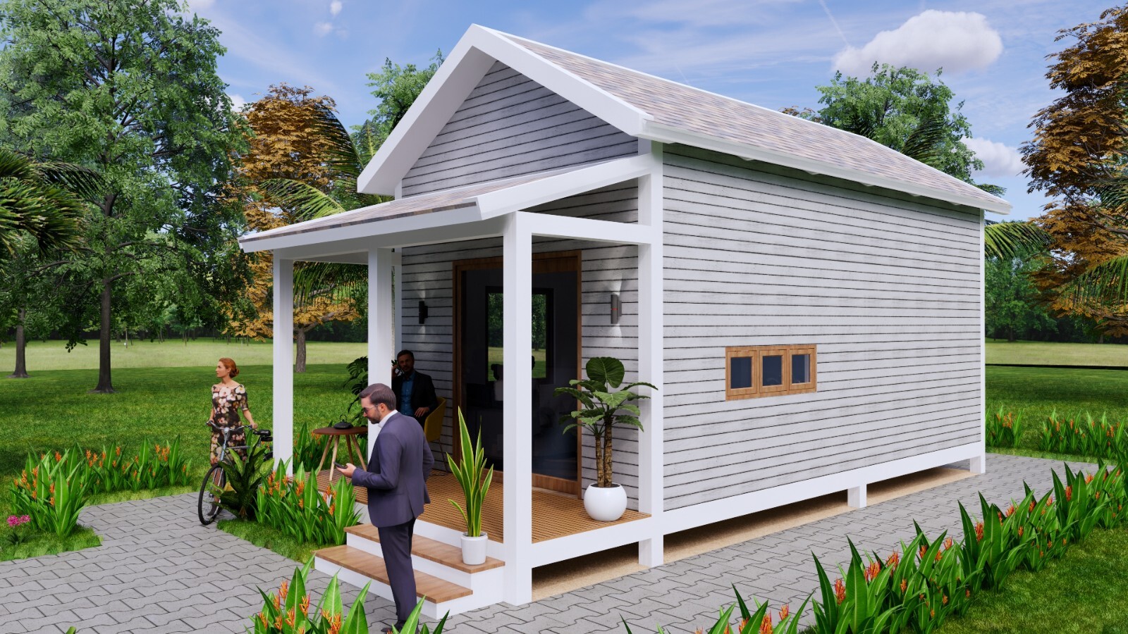13×23 Loft House Plan 4×7 Meter 2 Beds 1 Bath Gable Roof PDF Plan (A4 Hard Copy)