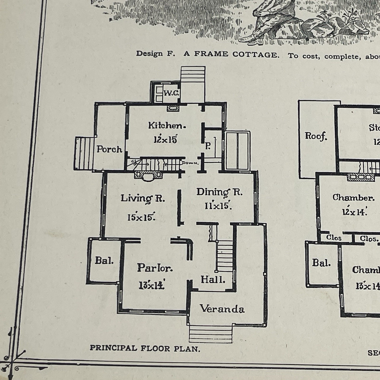 Antique Frame Cottage House Plans 1900 Floor Plans Architectural Designs