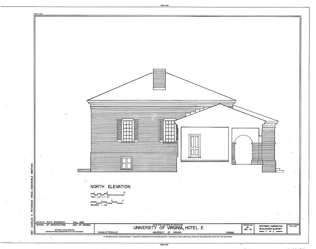 Residence at Univ. of Virginia by Thomas Jefferson, printed house plans set