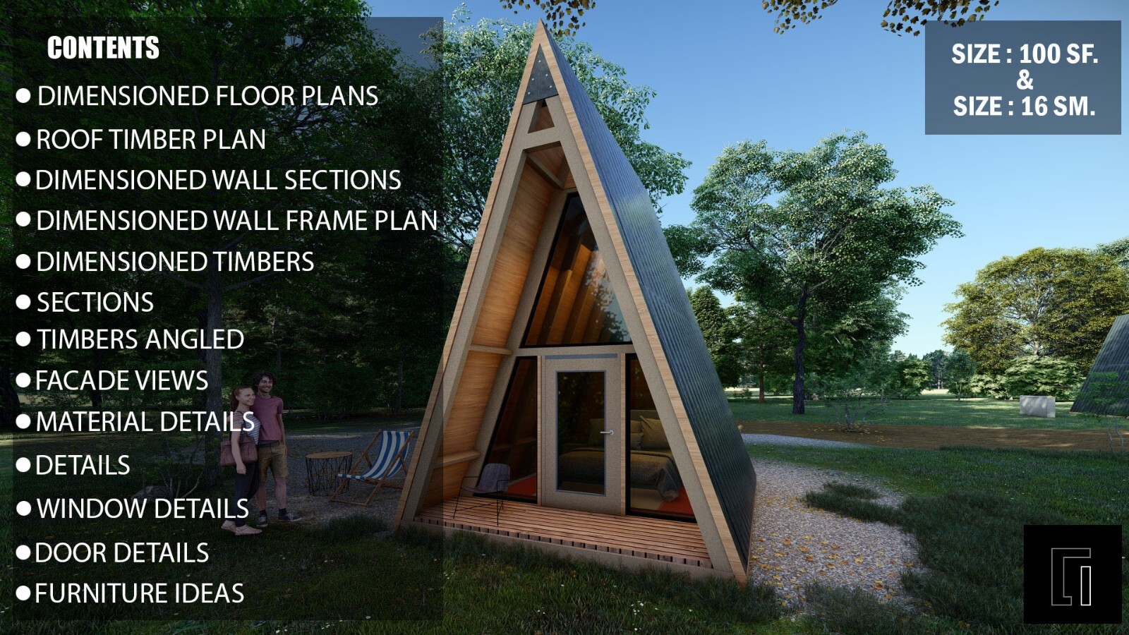 100SF Cabin w/ Loft DIY Plans – 13′ x 15′ Tiny House Build Instructions PDF