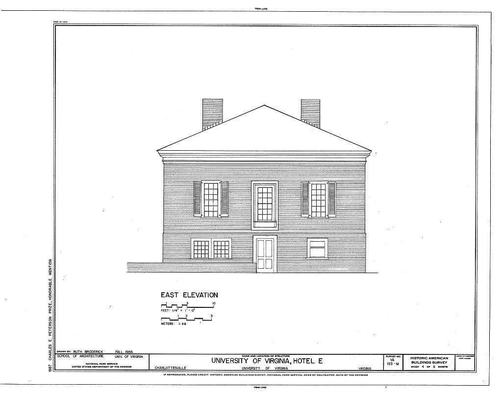 Residence at Univ. of Virginia by Thomas Jefferson, printed house plans set