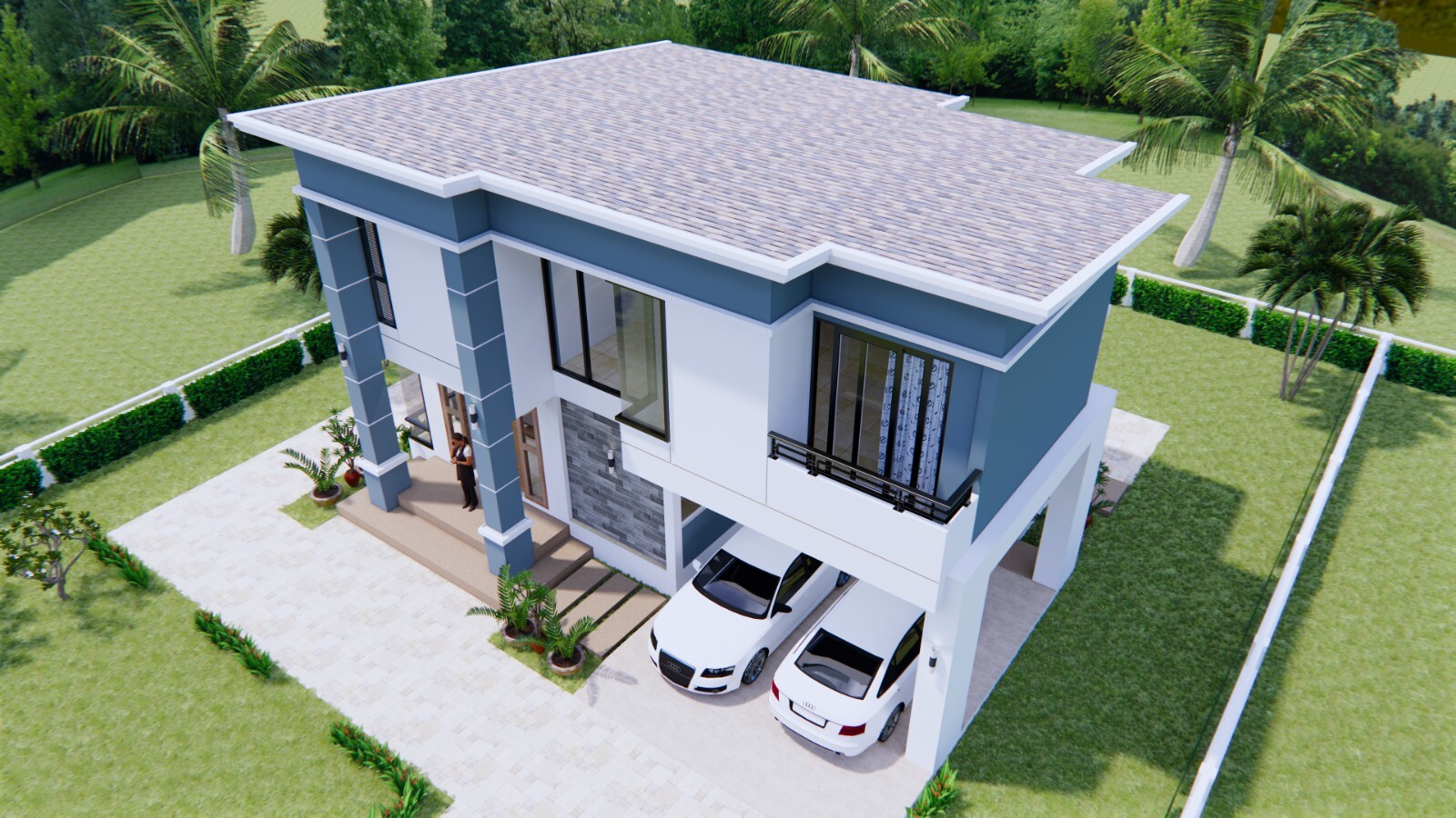36×26 Feet House Plan 11×8 Meter 3 Beds 2 Baths Shed Roof PDF & (A4 Hard Copy)