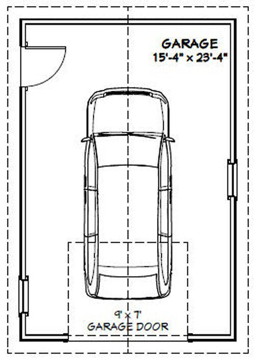 16×24 1-Car Garage — 384 sq ft — PDF Floor Plan — Model 6A