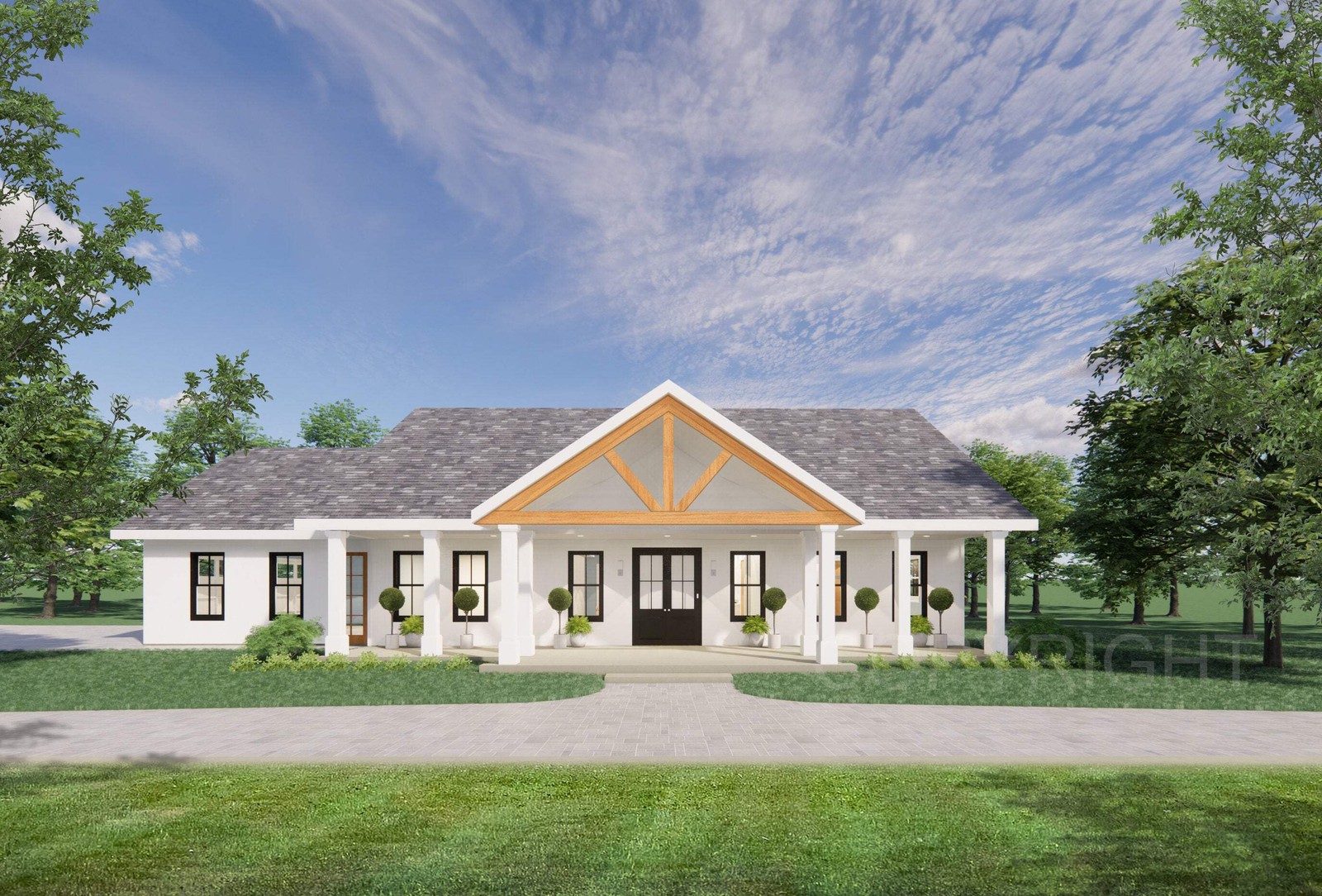 Cedar Springs Barndominium House Plan – 1650 SF, 3 Bed 2 Bath with 2-Car Garage