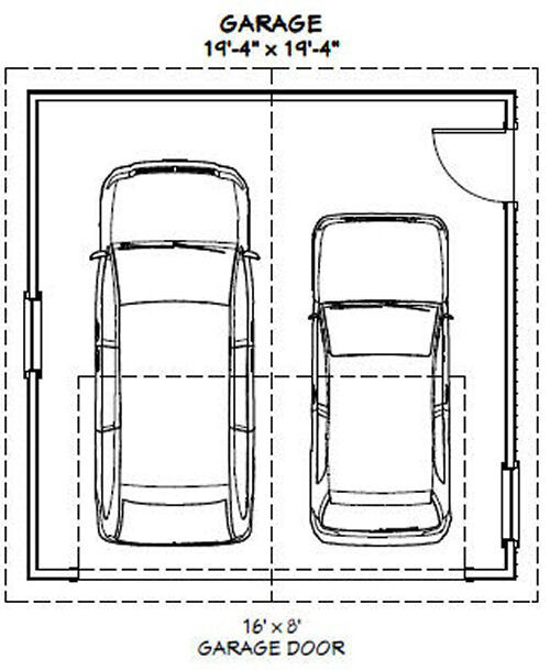 20×20 2-Car Garage — 400 sq ft — PDF Floor Plan — Model 5