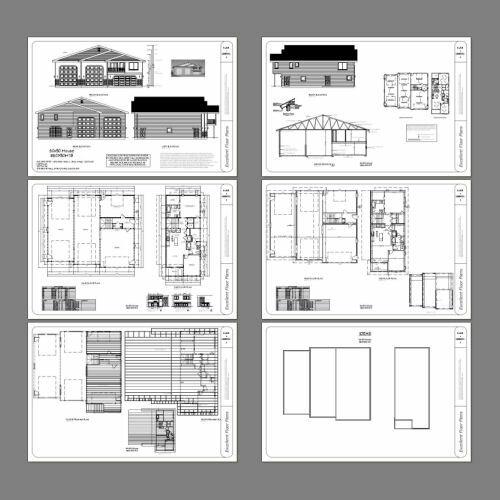 60×50 Apartment with 2-Car 2-RV Garage – PDF FloorPlan – 1,694 sqft – Model 1B