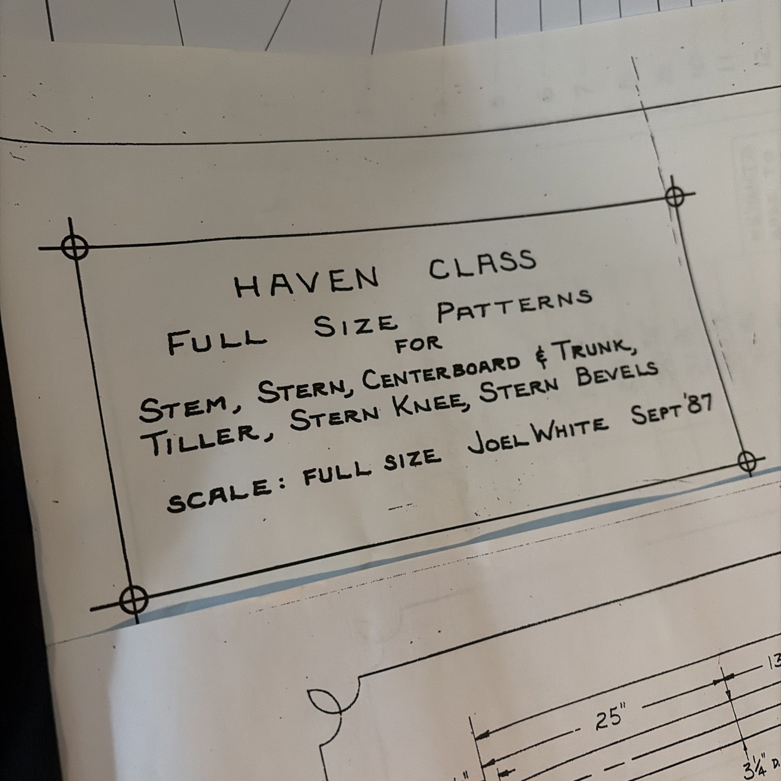 Joel White Haven 12 1/2 Sailboat Boatbuilding Plans 8 Large Sheets Detailed
