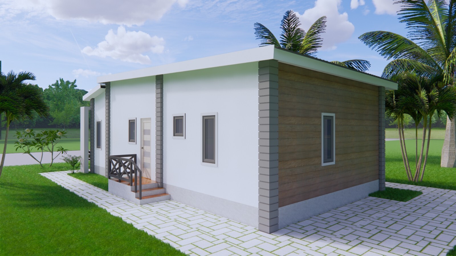 20×36 Feet Small House Design 6×11 Meter 3 Bed 2 Bath Shed Roof (A4 Hard Copy)
