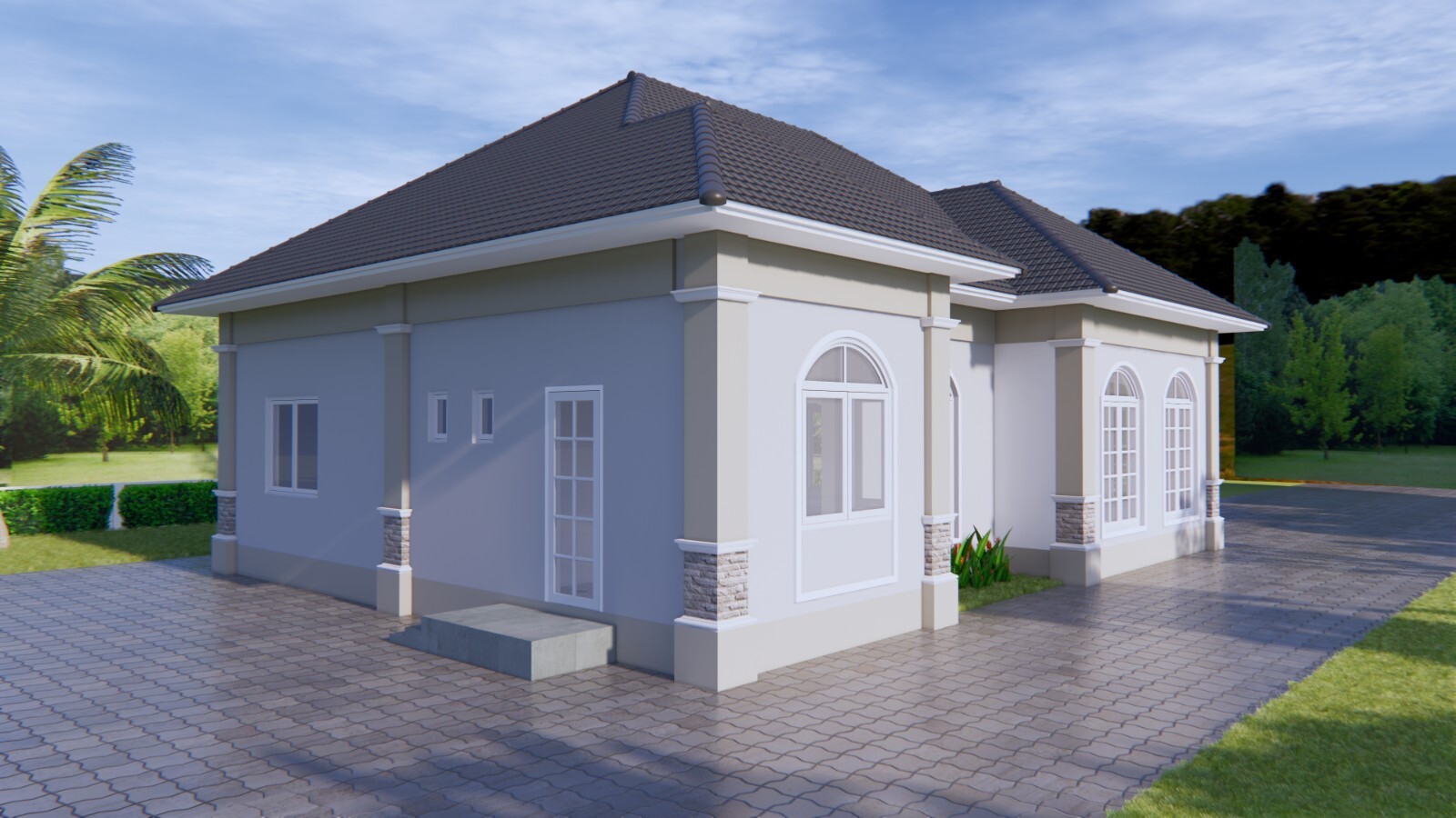 33×54 feet House Plan 10×16 meter 3 Beds 4 Baths Hip Roof PDF & (A4 Hard Copy)