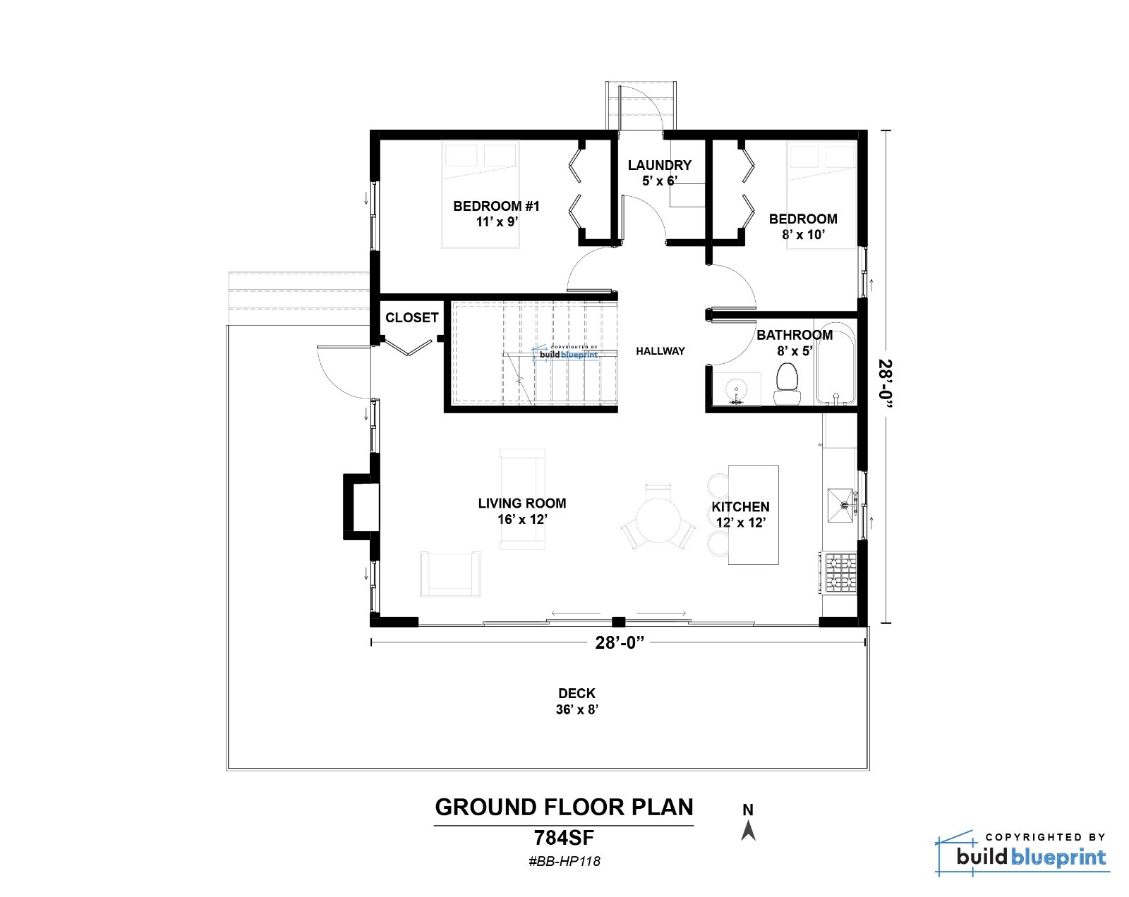 Modern 28′ x 28′ Hilltop Hideout Architectural Plans – PDF Download