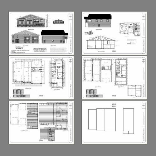 60×50 Apartment with 2-Car 2-RV Garage – PDF FloorPlan – 1,703 sqft – Model 1E