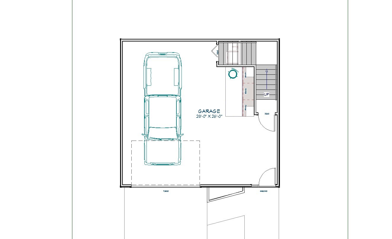 Custom 1 Bedroom 1 Bath 2 Story Garage/Workshop House Plans 784 sqft Plan #2193