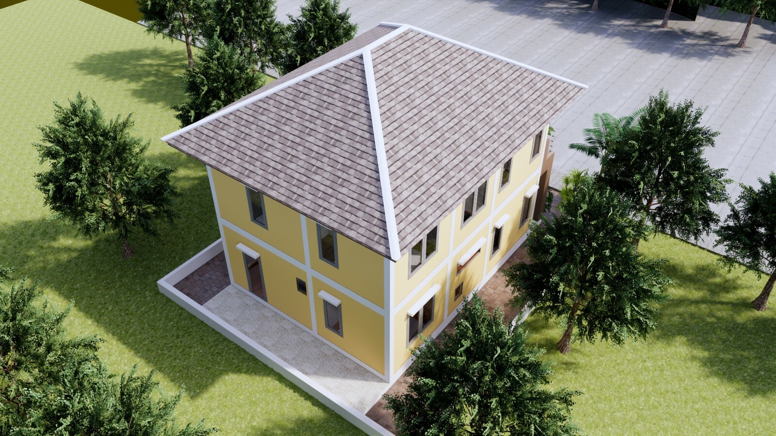 26×33 Feet House Design Plan 8×10 Meter 3 Beds 3 Baths Hip Roof (A4 Hard Copy)