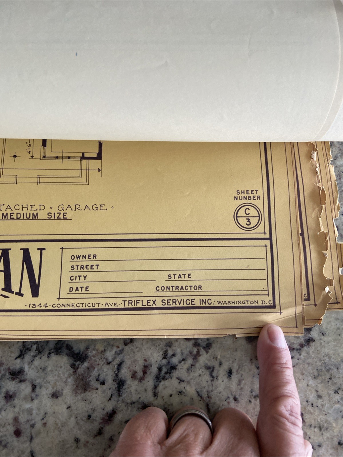 Lot Of 27- 1948 Home Plan Blueprints TRIFLEX Service Washington DC Plan Roll Set