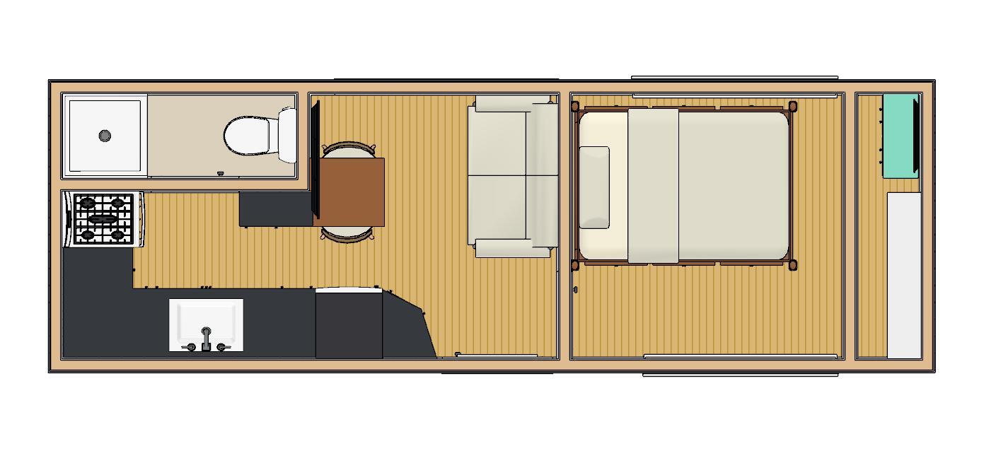 221sqft – 8’6″x26’C – 1bedrm/1bath – Tiny/Small House design – us – ala cart