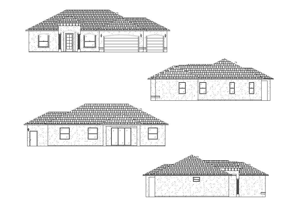 2,424 sq/ft Custom 3 Bedroom House Blueprints COMPLETE SET in PDF Plan P9