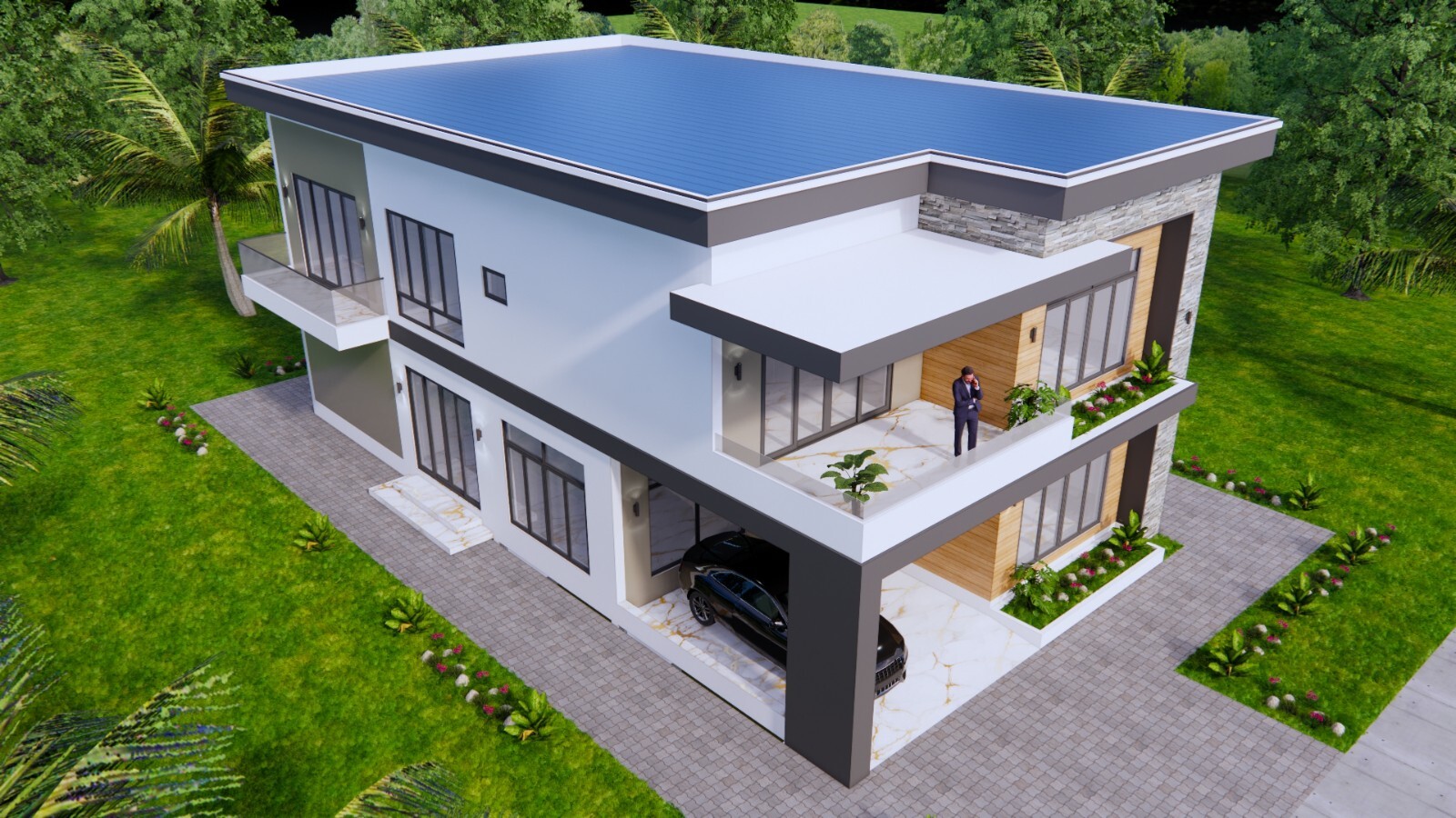 33X56 House Design Plans 10×17 Meter 6 Bed 8 Bath Flat Roof PDF & A4 Hard Copy