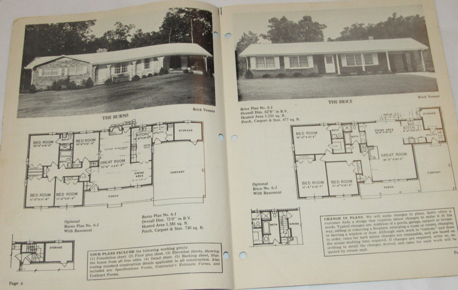 VTG 1970s ’16 HOMES FOR FAMILY LIVING-GREAT ROOM’ CATALOG OF HOUSE PLANS/LAYOUTS