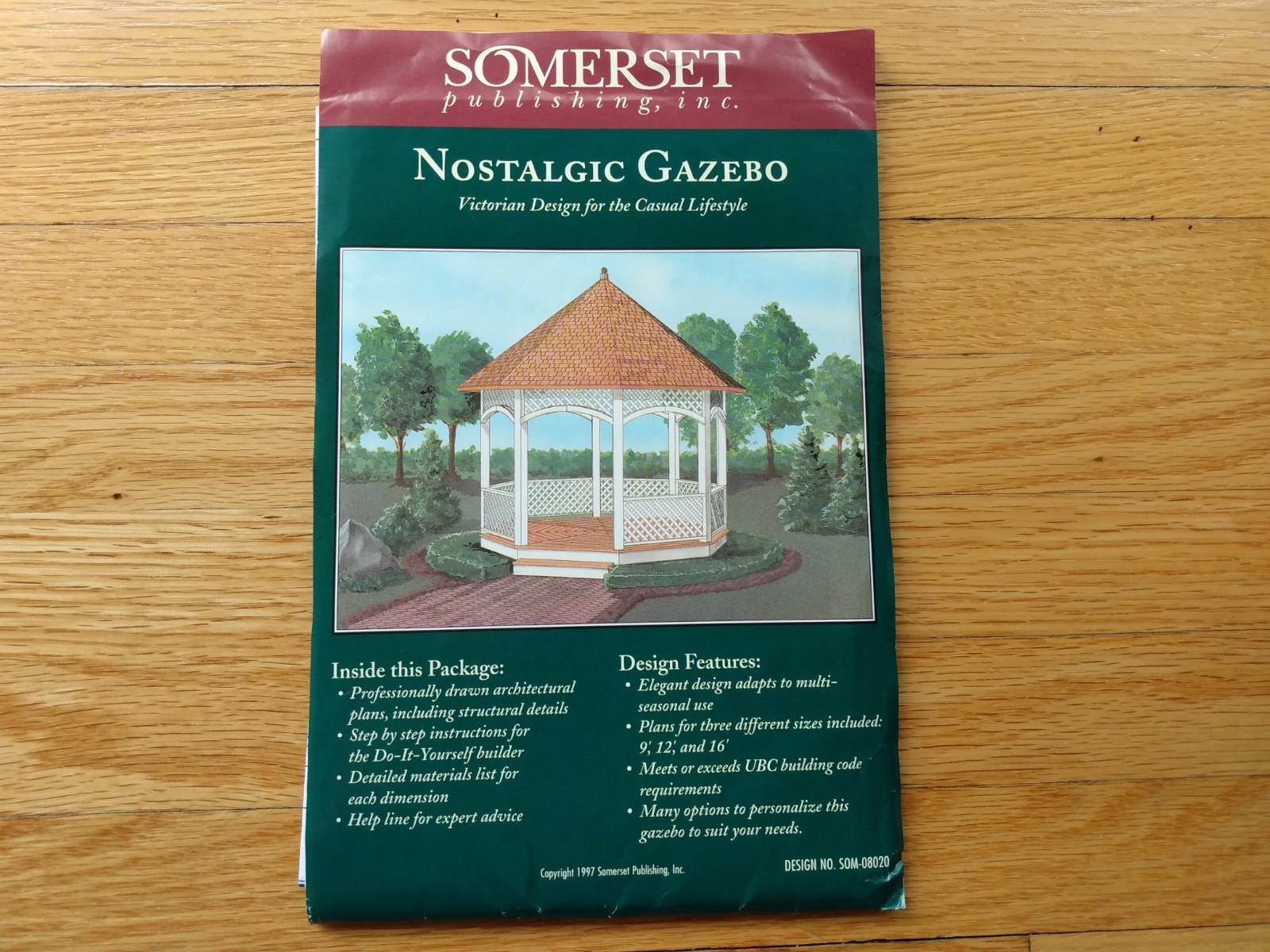 Vintage Nostalgic Gazebo Building Pattern Blueprints Somerset SOM-08020
