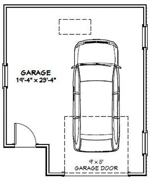 20×24 1-Car Garage — 456 sq ft — PDF Floor Plan — Model 5A