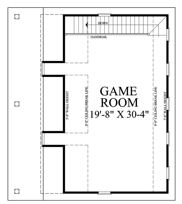 William Poole Designs Home Plans Pit Stop Garage House with Game Room Layout
