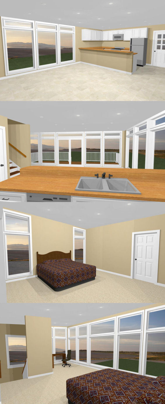 24×24 House — 1 Bedroom 1.5 Bath — PDF FloorPlan — 1,066 sqft — Model 10