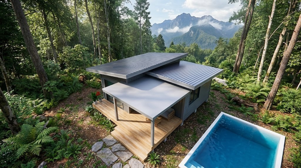 20×17 Feet Small House 6×5 Meter 1 Bed 1 Bath Shed Roof PDF, CAD &A4 Hard Copy