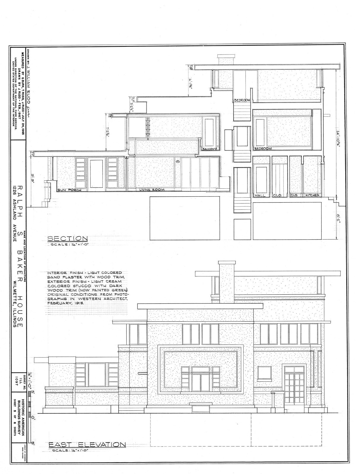 Baker Residence, a luminous Prairie Style home by William Drummond printed plans